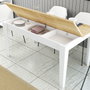 Hanah Home Milan 896 Mesa de Comedor Blanco y Roble